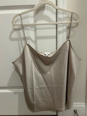 J. Crew Silk Cowl Neck Cami in Taupe Beige